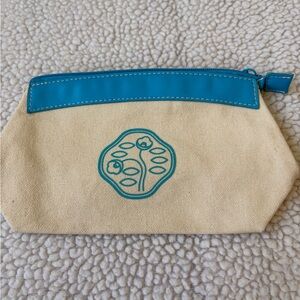 Very cute Canvas Pouch with Blue Accents